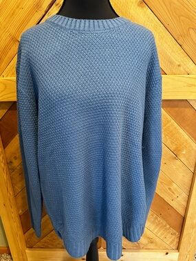 Soft Blue Knit Crewneck Sweater